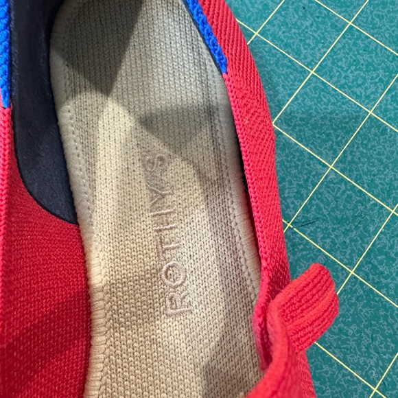 Rothy’s Lollipop Red Square Mary Jane Ballet Flats 6.5 Flexible Washable Preppy - Picture 8 of 11